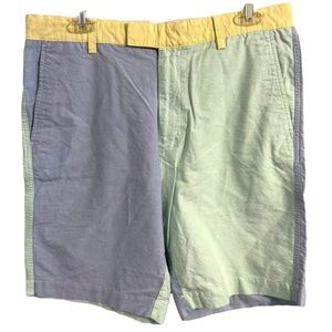 CHAPS Mens Size 34 classic fit flat front color block retro shorts